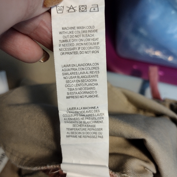 JustFab Pants Womens Extra Extra Large Chino Stripe Trousers Drawstring Tan - Picture 7 of 12